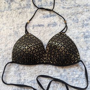 Venus black and gold bikini top